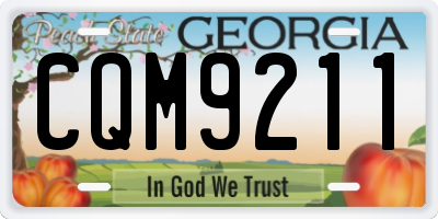 GA license plate CQM9211
