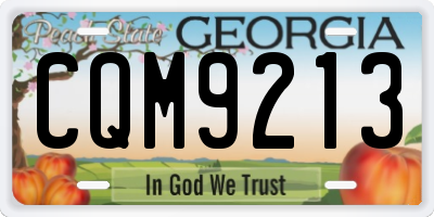 GA license plate CQM9213