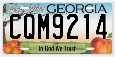 GA license plate CQM9214