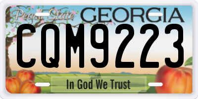 GA license plate CQM9223