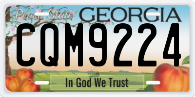 GA license plate CQM9224