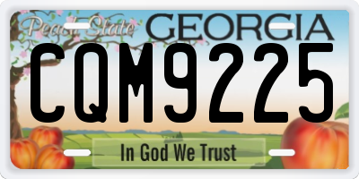 GA license plate CQM9225