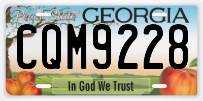 GA license plate CQM9228