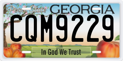 GA license plate CQM9229