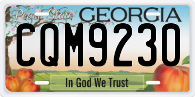 GA license plate CQM9230