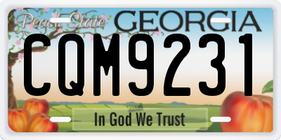 GA license plate CQM9231