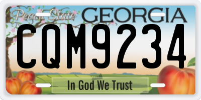 GA license plate CQM9234
