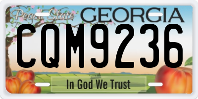 GA license plate CQM9236