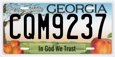 GA license plate CQM9237