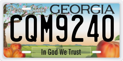 GA license plate CQM9240
