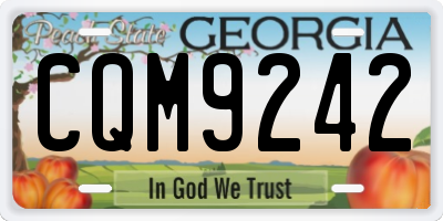 GA license plate CQM9242