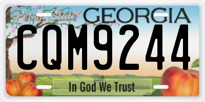 GA license plate CQM9244