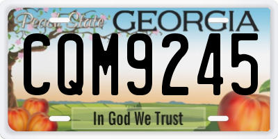 GA license plate CQM9245