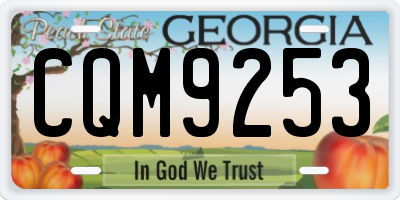 GA license plate CQM9253