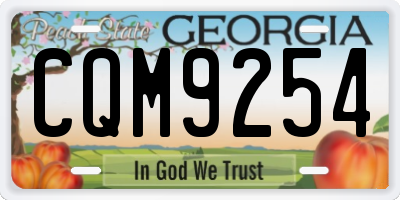 GA license plate CQM9254