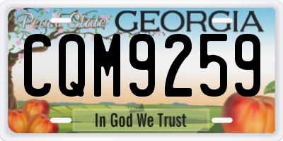 GA license plate CQM9259