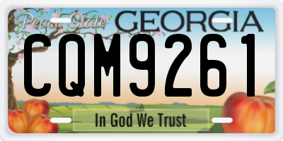 GA license plate CQM9261