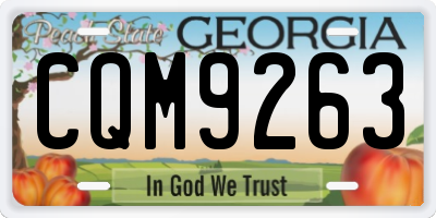 GA license plate CQM9263