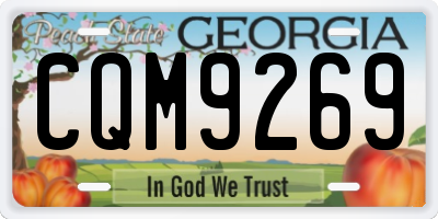 GA license plate CQM9269