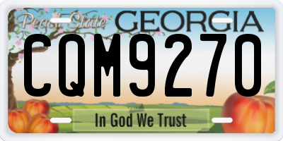 GA license plate CQM9270