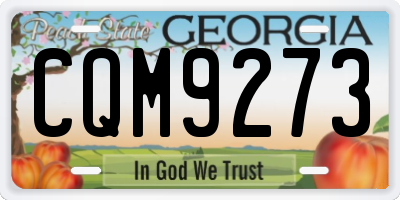 GA license plate CQM9273
