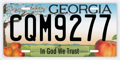 GA license plate CQM9277