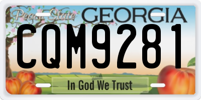 GA license plate CQM9281