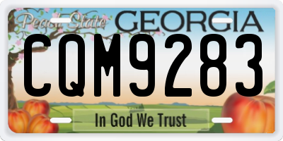 GA license plate CQM9283
