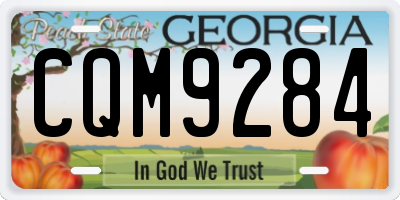 GA license plate CQM9284