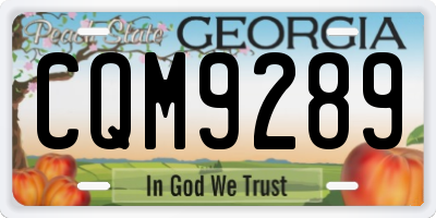 GA license plate CQM9289