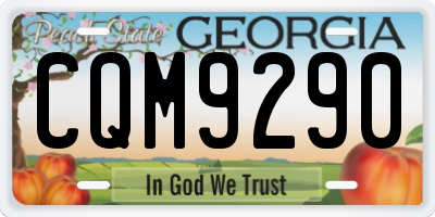 GA license plate CQM9290