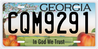 GA license plate CQM9291