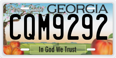GA license plate CQM9292