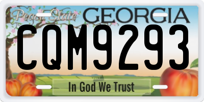 GA license plate CQM9293