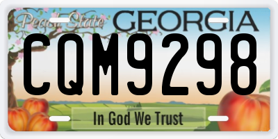 GA license plate CQM9298