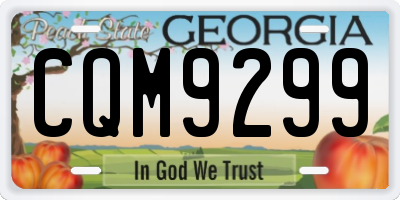 GA license plate CQM9299