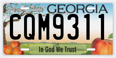 GA license plate CQM9311