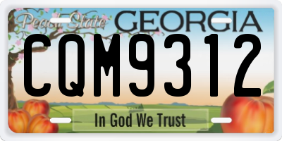 GA license plate CQM9312