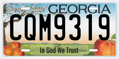 GA license plate CQM9319