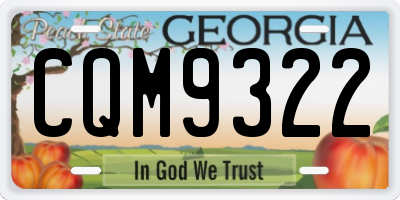 GA license plate CQM9322