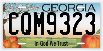GA license plate CQM9323