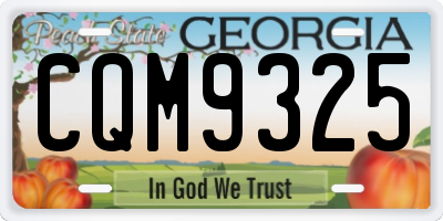 GA license plate CQM9325