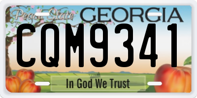 GA license plate CQM9341