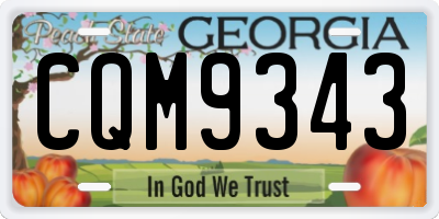 GA license plate CQM9343
