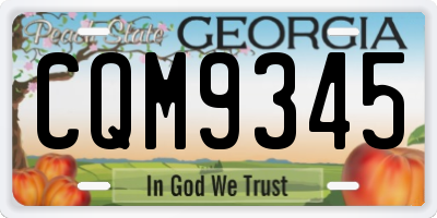 GA license plate CQM9345