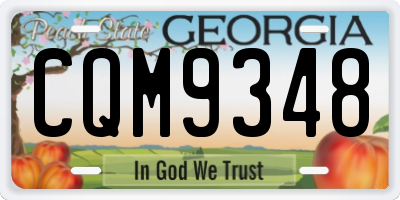 GA license plate CQM9348