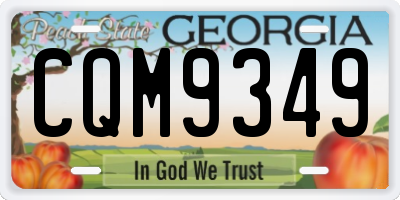 GA license plate CQM9349