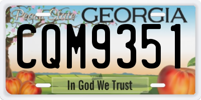 GA license plate CQM9351