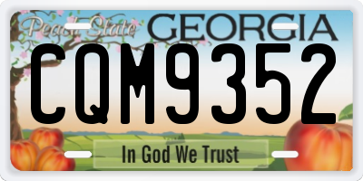 GA license plate CQM9352