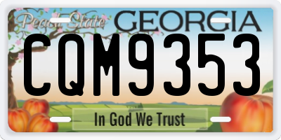 GA license plate CQM9353